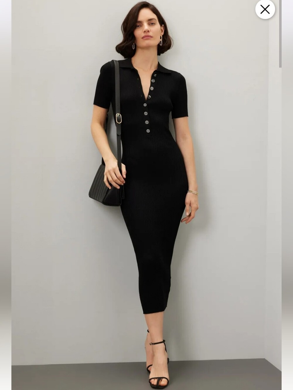 MICHAEL KORS BLACK POLO MIDI DRESS SIZE XS MSRP $185